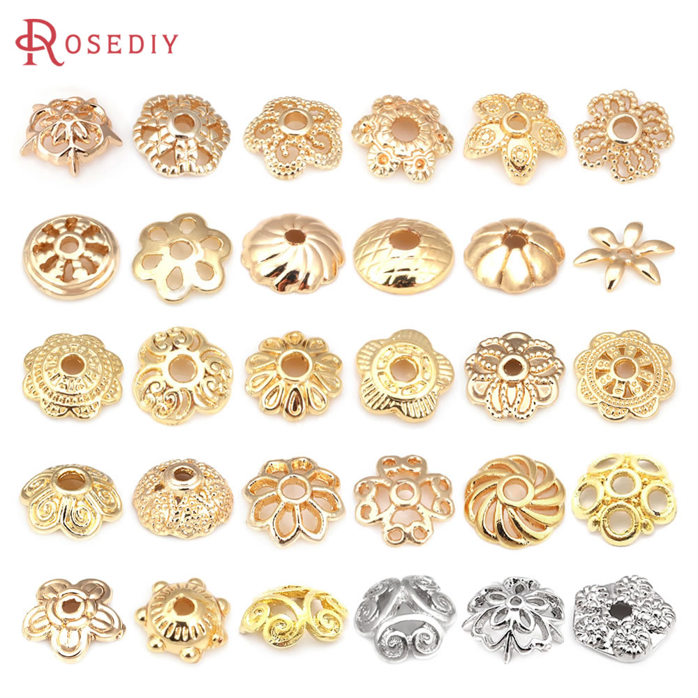 Supply Florist - 18K Goud Kleur Messing Bloem Kralen